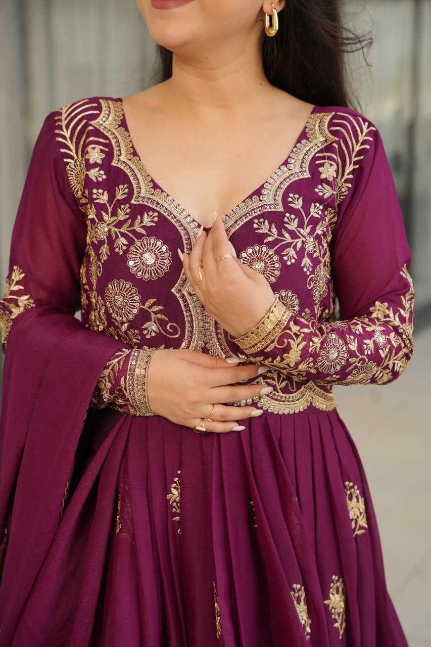 Georgette Designer Gown With Dupatta - MYLUXURY LANE ENTERPRISE